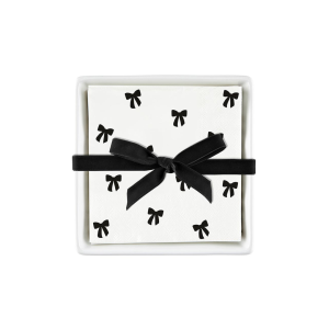 Bow Napkin in Ceramic Dish